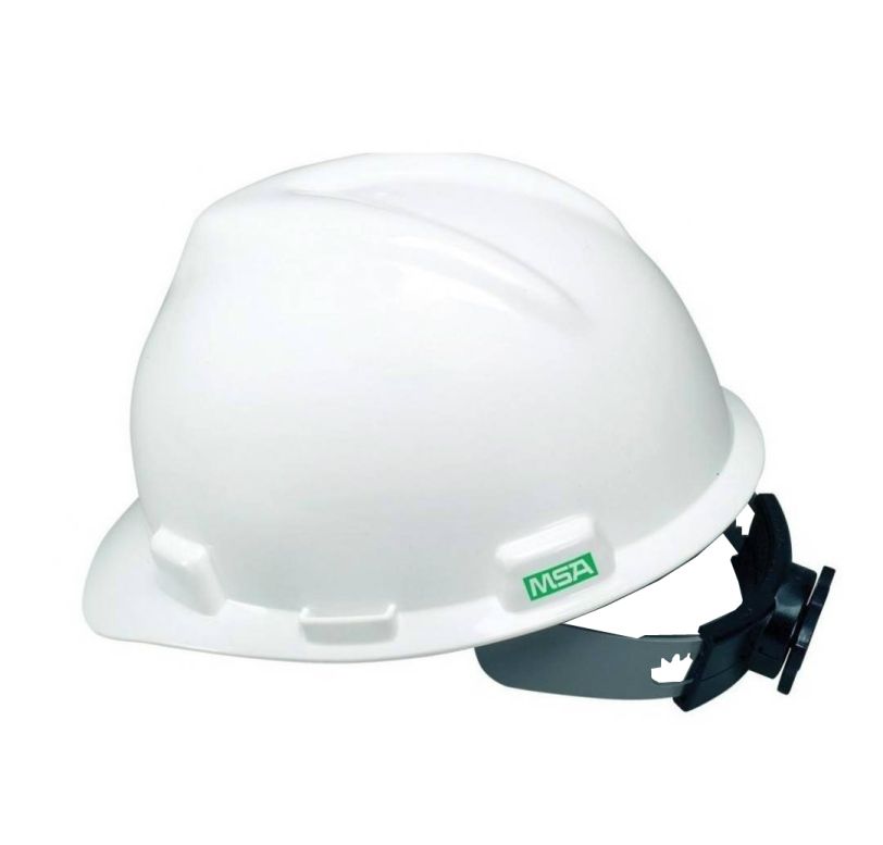 Casco de Protección MSA V-Gard con Ajuste Deslizante PushKey Casco de Trabajo Casco de Seguridad Casco de Construcción Color Blanco 