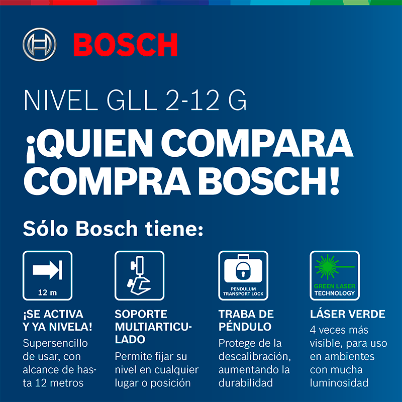 Nivel Láser Autonivelante De Lineas Gll 2-12 Bosch - Mm