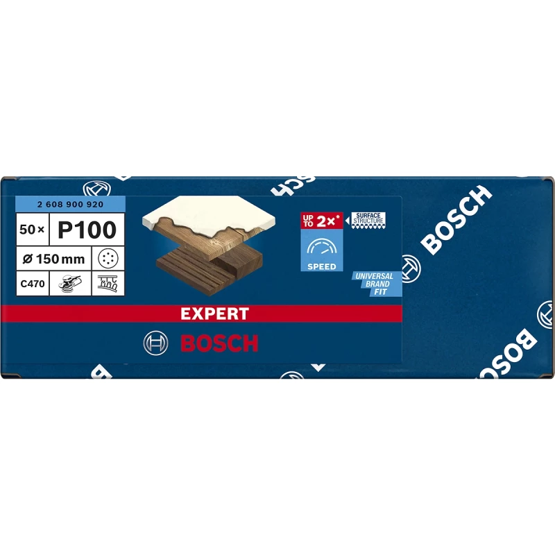 DISCO DE LIJA BOSCH 150MM GR100 X UNIDAD EXPERT 900920