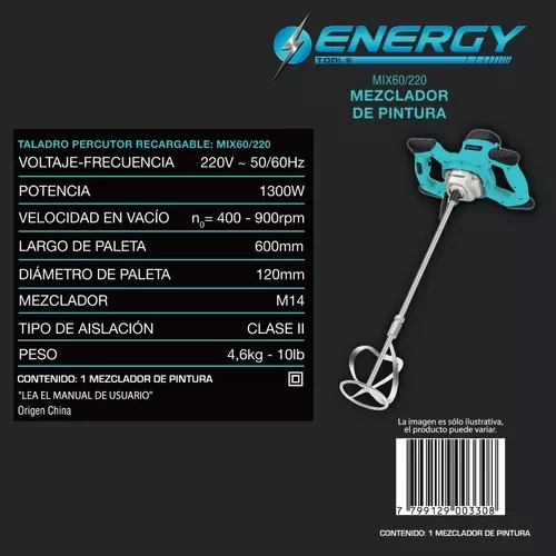 MEZCLADOR ELECTRICO ENERGY MIX 60/220 1300W ENEMIX60/220