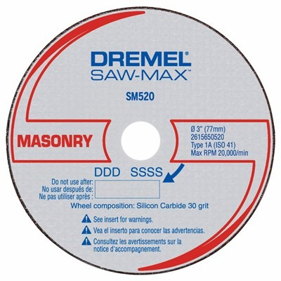 DISCO CORTE DREMEL SAW MAX MAMPOSTERIA DSM520C-RW 3PZ